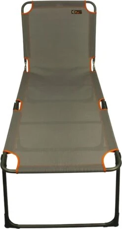 Portal Outdoor Lounger Sun Or Camping Bed Green With Orange Headrest And Stitching PT-CH-AVA -The Outdoor Haven Store 71rmkexcxll. ac sl1500