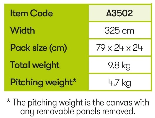 Quest Falcon 325 Poled Porch Awning A3502GY 10 Quest Falcon 325 Poled Porch Awning A3502GY - Image 8