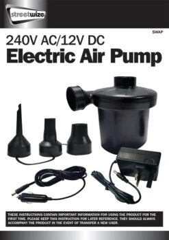 Streetwize Electric Air Pump 240/12 Volt SWAP -The Outdoor Haven Store image 3